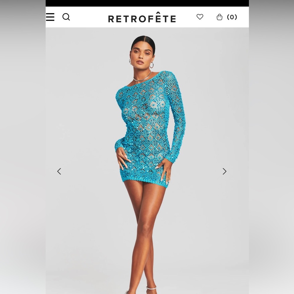 Retrofete Mira Blue Sequin Dress